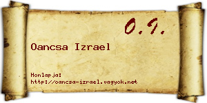 Oancsa Izrael névjegykártya